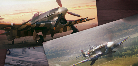 Spitfire LF.Mk.IXc Плагиса и Typhoon Mk.Ib
